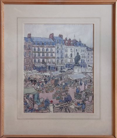 Día de mercado en Dieppe, c.1910 de Douglas Fox Pitt